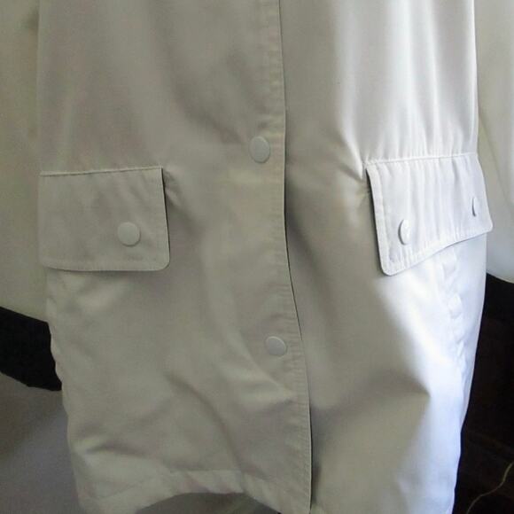 Vintage Classic White Windbreaker Jacket Snap Front Pockets Sz 16 Singapore Barn - Picture 15 of 17